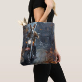 Tote Bag Basenji équitation moto Halloween effrayant (De près)
