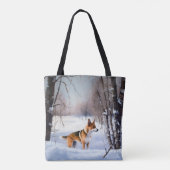 Tote Bag Basenji Qu'il neige Noël (Dos)