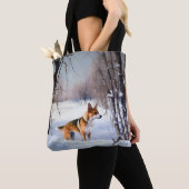 Tote Bag Basenji Qu'il neige Noël (De près)