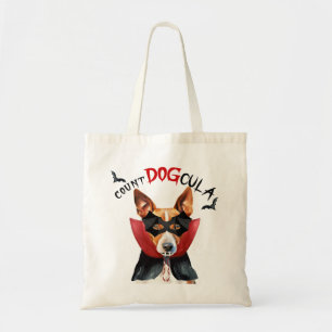 Tote Bag Basenji Vampire Chien Trick ou Traiter Halloween