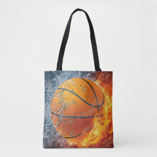 Tote Bag Basket-ball à flammes