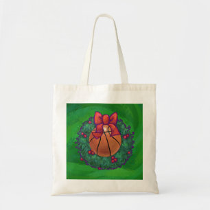 Tote Bag Basket-ball en couronne de Noël