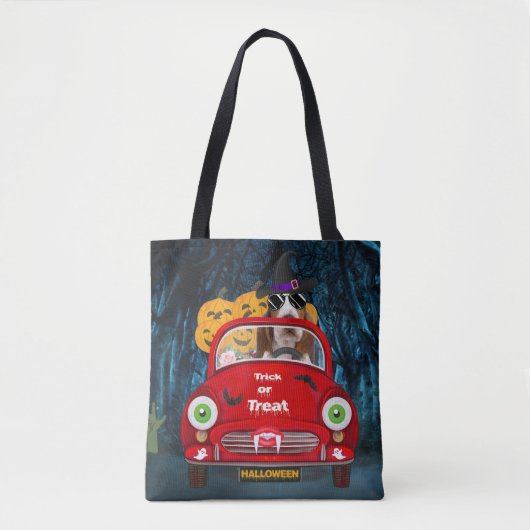 Tote Bag Basset Hound Chien Conduite Voiture Effrayant Hall (Devant)