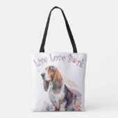 Tote Bag Basset Hound Chien Maman Floral (Dos)