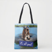 Tote Bag Basset Hound dans les lunettes de soleil (Devant)