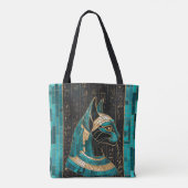 Tote Bag Bastet, déesse chatte égyptienne - Art mosaïque (Dos)