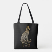 Tote Bag Bastet, déesse égyptienne des chats. Nom dans les  (Dos)