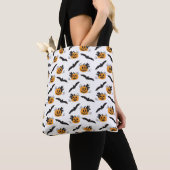 Tote Bag Bat Citrouille Jack-o'-lantern Bat noir orange (De près)