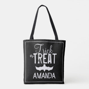 Tote Bag Bat noir tour ou traiter la typographie