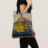 Tote Bag Bateau à moteur à la rivière, montevideo, uruguay (De près)