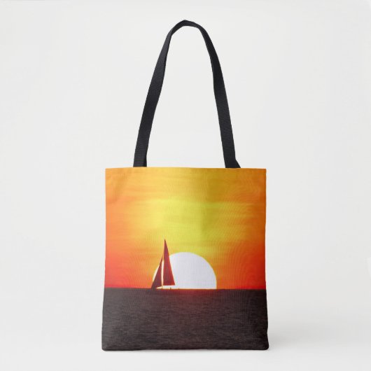 Tote Bag Bateau à voile à Sunset (Devant)