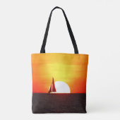 Tote Bag Bateau à voile à Sunset (Dos)