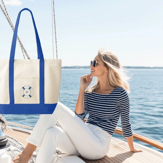 Tote Bag Bateau à voile Anneau Monogramme Contraste Triage