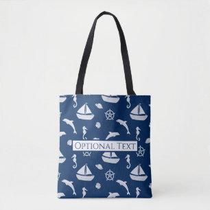 Tote Bag Bateau à voile et Motif Marine Life