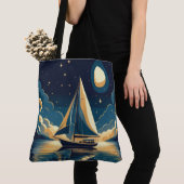 Tote Bag Bateau à voile la nuit (De près)