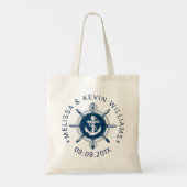 Tote Bag Bateau Bleu Marine Roue Et Ancre (Dos)