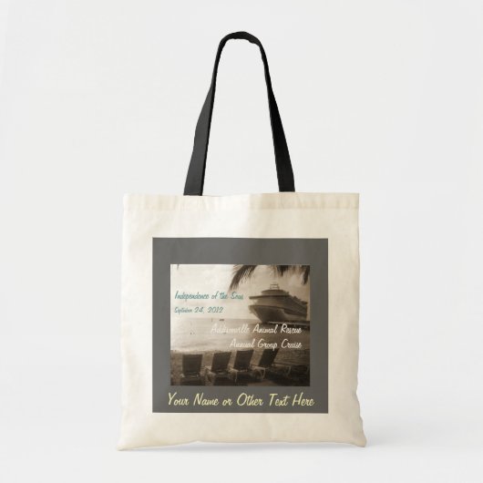Tote Bag Bateau dans la sépia personnalisable (Devant)