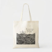 Tote Bag Bateau en papier crayon | texte de motivation (Devant)