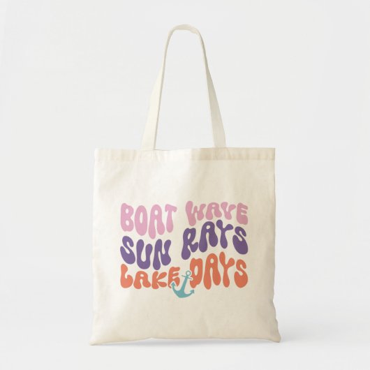 Tote Bag Bateau Wave Sun Rays Lake Days (Devant)