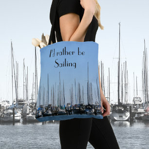 Tote Bag Bateaux à voile Je préfère naviguer Personnalisabl