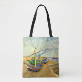 Tote Bag Bateaux de pêche sur la plage à Saintes-Maries par (Devant)