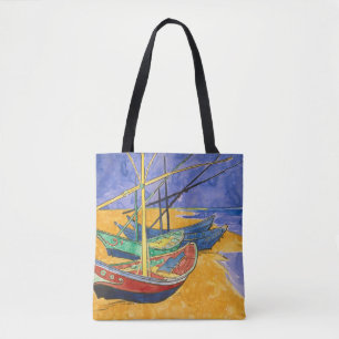 Tote Bag Bateaux de pêche sur la plage par Vincent Van Gogh