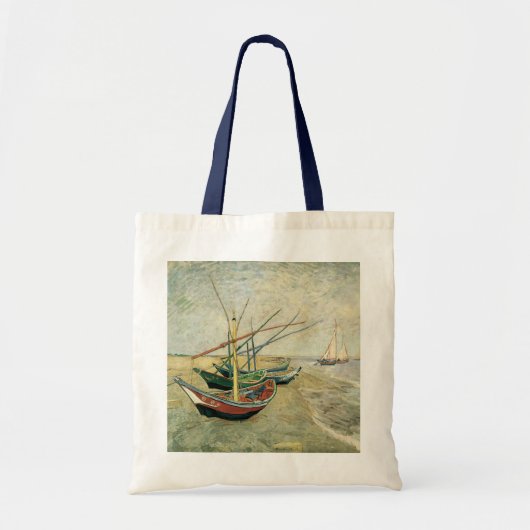 Tote Bag Bateaux de pêche sur la plage par Vincent van Gogh (Devant)