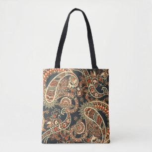 Tote Bag Batik Paisley : Motif Vintage sans couture.