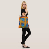 Tote Bag Bâtiment bleu et orange (Sur le modèle)