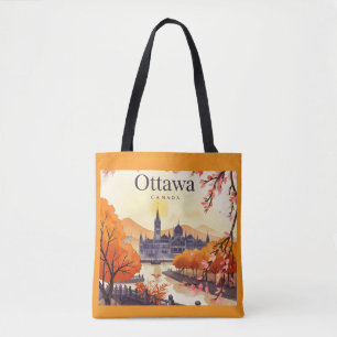 Tote Bag Bâtiment du Parlement d'Ottawa Canada, vue sur la 