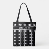 Tote Bag Bâtiments abstraits noir et blanc (Dos)
