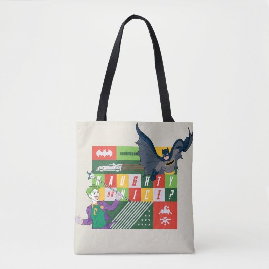 Tote Bag Batman contre Joker "Naughty or Nice" (Devant)