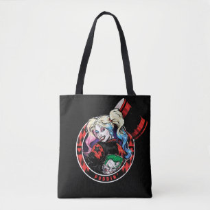Tote Bag Batman   Harley Quinn Winking With Mallet
