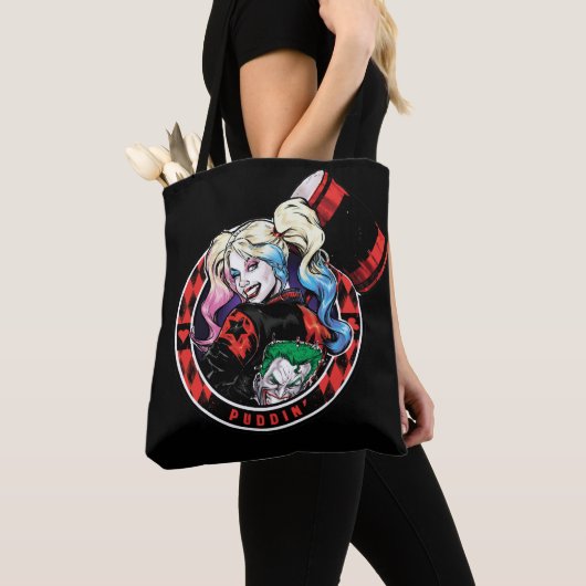 Tote Bag Batman | Harley Quinn Winking With Mallet (De près)