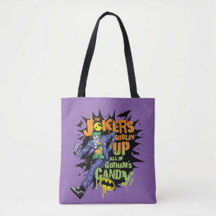 Tote Bag Batman Joker's Goblin' Up All of Gotham's Candy