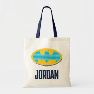 Tote Bag Batman   Symbole Cyan Stripes