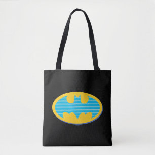 Tote Bag Batman   Symbole Cyan Stripes