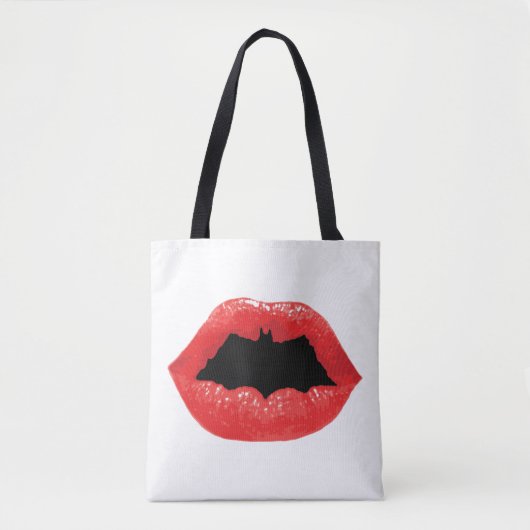 Tote Bag Batman Valentine | Lèvres de chaume (Devant)