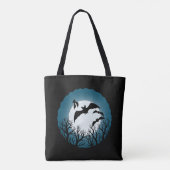 Tote Bag Bats and Trees Against the Moon (Dos)