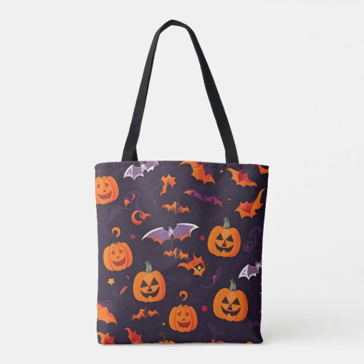 Tote Bag Bats Citrouille Et Bats (Dos)