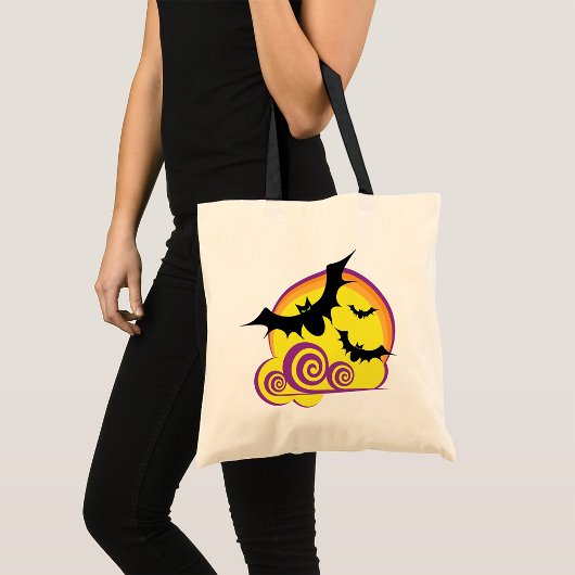 Tote Bag Bats volants Pleines lunes nocturnes d'Halloween