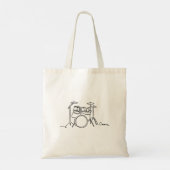 Tote Bag Batteur Conception Musicale Batterie Une Ligne (Dos)