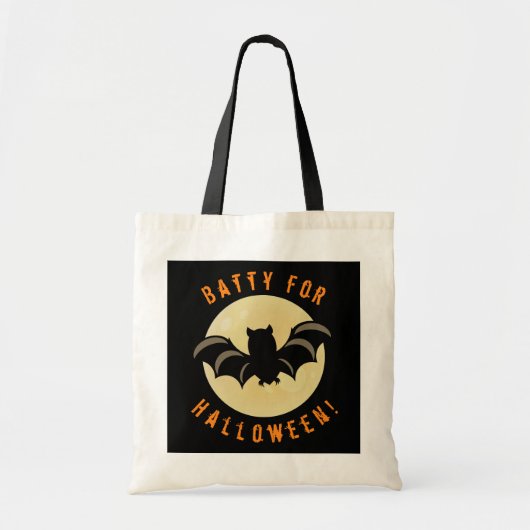 Tote Bag Batty pour Halloween ! | Tricoter ou traiter (Devant)