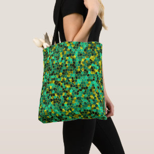 Tote Bag Baveuse verte et dorée