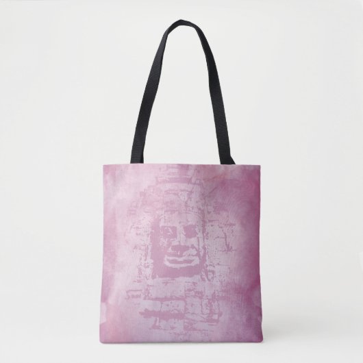Tote Bag Bayon Face rose (Devant)