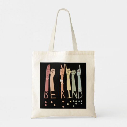 Tote Bag Be enfant Sign Braille Language Visually Impaired (Dos)