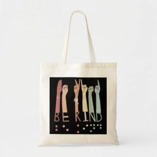 Tote Bag Be enfant Sign Braille Language Visually Impaired 