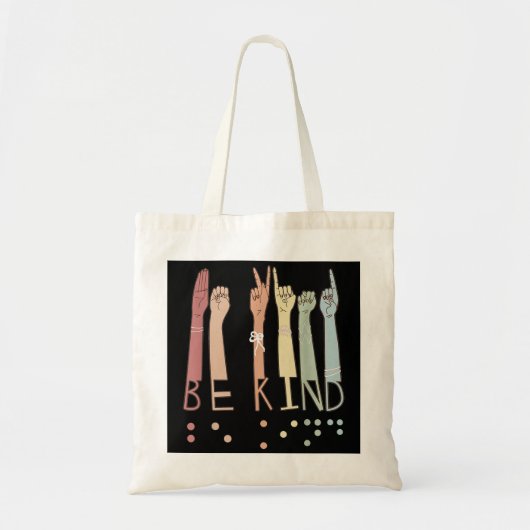 Tote Bag Be enfant Sign Braille Language Visually Impaired (Devant)