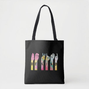 Tote Bag Be Genind ASL Alphabet American Sign Language