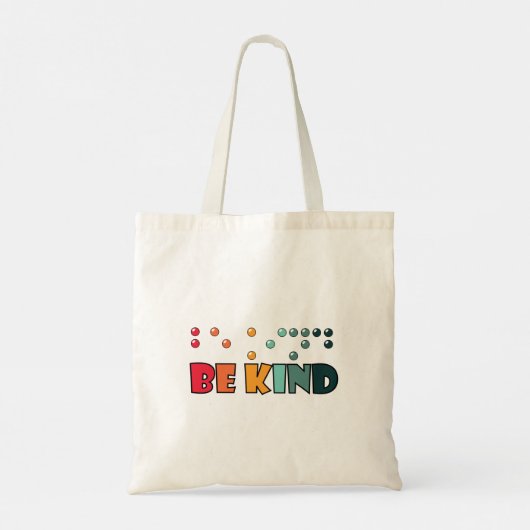 Tote Bag Be Kind Braille Literacy Blindness Awareness (Dos)